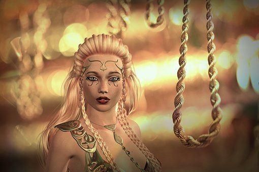 fantasy woman with rope